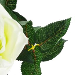 Leaf Artificial Cream Rose Tree Wedding Twisted Vine Detail 90cm (3ft) in White - thumbnail 2