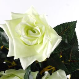 Leaf Artificial Cream Rose Tree Wedding Twisted Vine Detail 90cm (3ft) in White - thumbnail 3