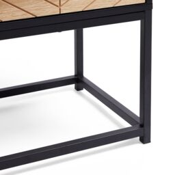 VonHaus Dalton 1 Drawer Chevron Design Living Room Side Table in Black - thumbnail 7