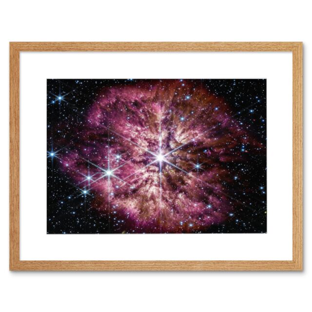 "Artery8 Wall Art Print NASA James Webb Telescope Prelude to Supernova Artwork Framed 9X7 Inch in Beige - Size: W7"" x H9""" - image 1