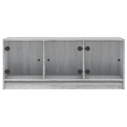 Berkfield Home TV Cabinet with Glass Doors Grey Sonoma 102x37x42 cm - Size: 102 x 37 x 42 cm - thumbnail 6