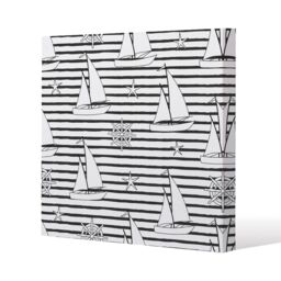 Benjamin Tate Design Sailboats (Canvas Print) / 46 x 46 x 4cm in Natural - Size: 46 x 46 x 4 cm - thumbnail 1