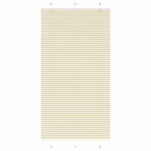 Berkfield Home Pleated Blind Cream 100x200 cm Fabric Width 99.4 cm Polyester - image 1