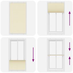 Berkfield Home Pleated Blind Cream 100x200 cm Fabric Width 99.4 cm Polyester - thumbnail 5