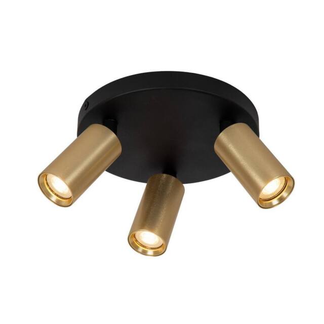 Netlighting Ritmo Ceiling spotlight Ø18cm 3xGU10 (MR11) Matt Gold Brass in Black - image 1