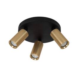 Netlighting Ritmo Ceiling spotlight Ø18cm 3xGU10 (MR11) Matt Gold Brass in Black - thumbnail 2