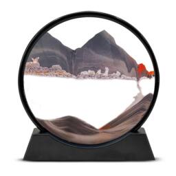 Menkind InGenious Circular Sand Art Vibrant Sandscape For Tranquil Spaces in Black - thumbnail 2