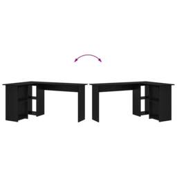 Berkfield Home Black Oak Desk Black oak Engineered wood Medium Black Oak Desk - thumbnail 9