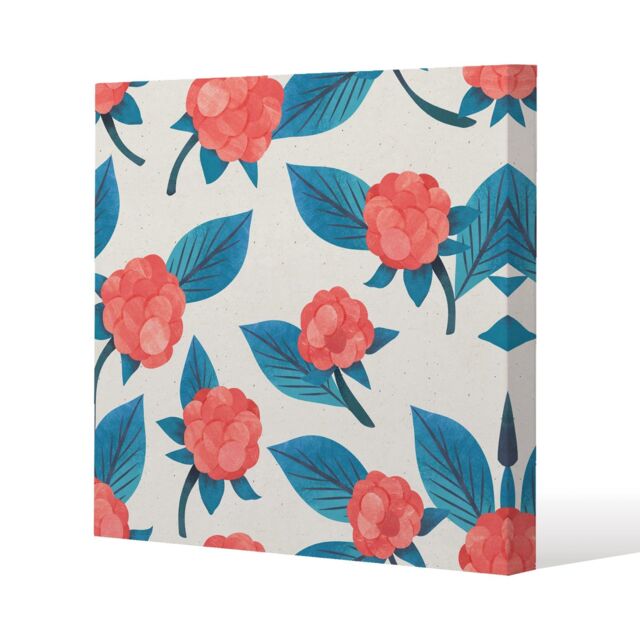 Benjamin Tate Design Watercolour floral pattern (Canvas Print) / 101 x 101 x 4cm in Natural - Size: 101 x 101 x 4 cm - image 1