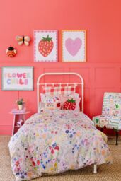 Wee Blue Bell Women's 'Secret Garden' Fitted Sheet in Pink - Size: Single - thumbnail 2