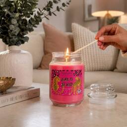 Starlytes Born to Be Wild Scented Candle Jar 18oz in Pink - thumbnail 2