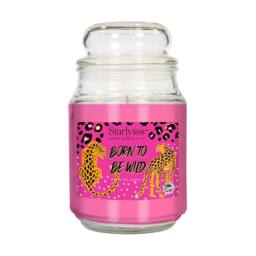 Starlytes Born to Be Wild Scented Candle Jar 18oz in Pink