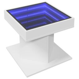 Berkfield Home Coffee Table with LED White 50x50x45 cm Engineered Wood - Size: 50 x 50 x 45 cm - thumbnail 3