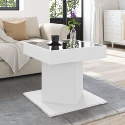 Berkfield Home Coffee Table with LED White 50x50x45 cm Engineered Wood - Size: 50 x 50 x 45 cm - thumbnail 4