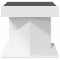 Berkfield Home Coffee Table with LED White 50x50x45 cm Engineered Wood - Size: 50 x 50 x 45 cm - thumbnail 6