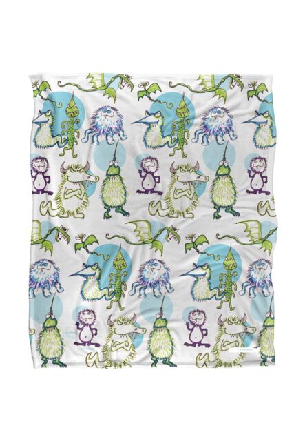 Jim Henson Signature Collection Monster Doodles Silky Touch Super Soft Throw Blanket 152 X 127 cm in White - image 1