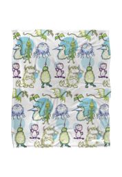 Jim Henson Signature Collection Monster Doodles Silky Touch Super Soft Throw Blanket 152 X 127 cm in White - thumbnail 1