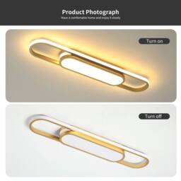 NIVOR Gold LED Ceiling Light 40W Dimmable Acrylic Linear with Remote - thumbnail 3