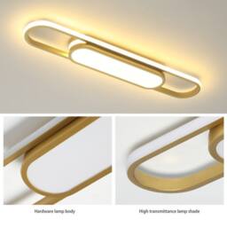 NIVOR Gold LED Ceiling Light 40W Dimmable Acrylic Linear with Remote - thumbnail 4