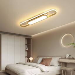 NIVOR Gold LED Ceiling Light 40W Dimmable Acrylic Linear with Remote - thumbnail 8