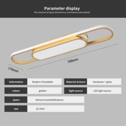NIVOR Gold LED Ceiling Light 40W Dimmable Acrylic Linear with Remote - thumbnail 2