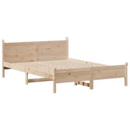 Berkfield Home Bed Frame without Mattress 120x190 cm Small Double Solid Wood Pine in Natural - thumbnail 3