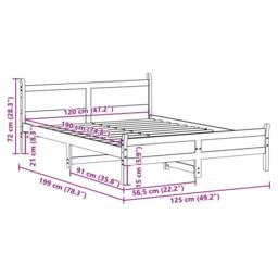 Berkfield Home Bed Frame without Mattress 120x190 cm Small Double Solid Wood Pine in Natural - thumbnail 9