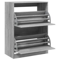 Berkfield Home Shoe Cabinet with 2 Flip-Drawers Grey Sonoma 80x42x108 cm - Size: 80 x 42 x 108 cm - thumbnail 5
