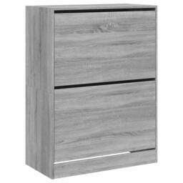 Berkfield Home Shoe Cabinet with 2 Flip-Drawers Grey Sonoma 80x42x108 cm - Size: 80 x 42 x 108 cm - thumbnail 1