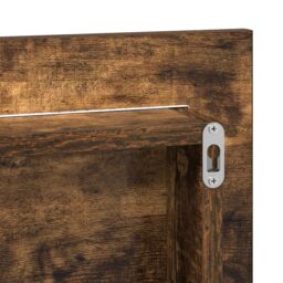 Berkfield Home Bathroom Mirror Cabinet with LED Light Smoked Oak 80x37 cm in Brown - thumbnail 8