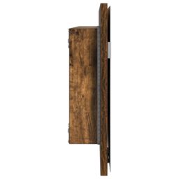 Berkfield Home Bathroom Mirror Cabinet with LED Light Smoked Oak 80x37 cm in Brown - thumbnail 5