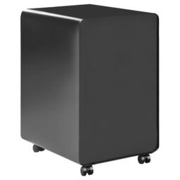 Wyld and Coco 3 Drawer Mobile Pedestal Black Light Brown Wood Effect Front - thumbnail 6