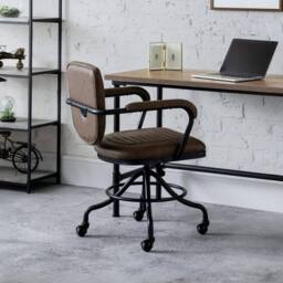 Cheshire Executive Dunross Upholstered Office Chair in Brown & Black - thumbnail 2