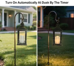 Bright Zeal 2pcs 14' Black Gold Decorative Candle Lanterns Christmas - thumbnail 5
