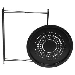 Kelvenix Folding Metal Round Bistro Coffee Table Patio Indoor Outdoor Furniture in Black - thumbnail 4