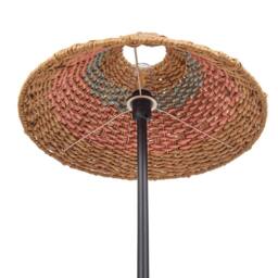 Wyld and Coco Boho Floor Lamp Beige Paper Rope Shade Pink and Blue Accents Sturdy - thumbnail 4