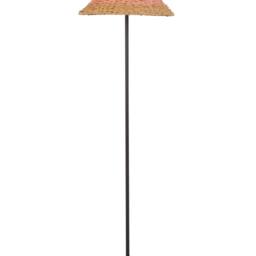 Wyld and Coco Boho Floor Lamp Beige Paper Rope Shade Pink and Blue Accents Sturdy - thumbnail 2
