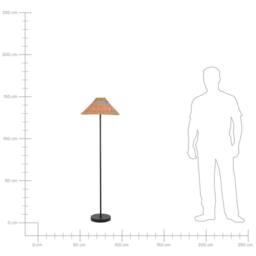 Wyld and Coco Boho Floor Lamp Beige Paper Rope Shade Pink and Blue Accents Sturdy - thumbnail 9