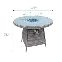 Oseasons Windsor Rattan 4 Seat Firepit Dining Set in Mixed Grey - thumbnail 6