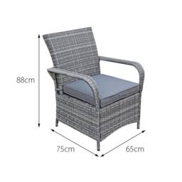Oseasons Windsor Rattan 4 Seat Firepit Dining Set in Mixed Grey - thumbnail 5
