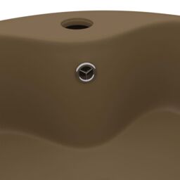Berkfield Home Luxury Wash Basin with Overflow Matt Cream 36x13 cm Ceramic - thumbnail 5