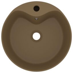 Berkfield Home Luxury Wash Basin with Overflow Matt Cream 36x13 cm Ceramic - thumbnail 3