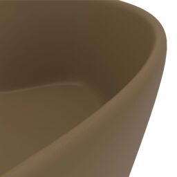 Berkfield Home Luxury Wash Basin with Overflow Matt Cream 36x13 cm Ceramic - thumbnail 6