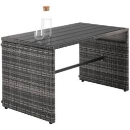 tectake Monopoli 2-in-1 rattan garden lounge set, sofa & seating area in Grey - Size: 4 Person - thumbnail 4