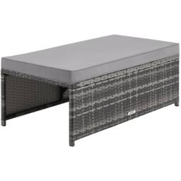 tectake Monopoli 2-in-1 rattan garden lounge set, sofa & seating area in Grey - Size: 4 Person - thumbnail 7
