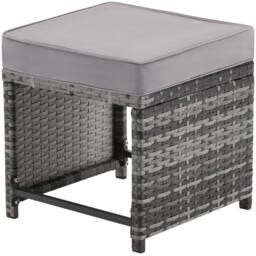 tectake Monopoli 2-in-1 rattan garden lounge set, sofa & seating area in Grey - Size: 4 Person - thumbnail 8