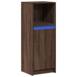 Berkfield Home Sideboard with LED Brown Oak 38x34x100 cm Engineered Wood - Size: 38 x 34 x 100 cm - thumbnail 3