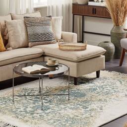 Wyld and Coco Viscose Oriental Distressed Rug Beige Green 160 x 230 cm - Size: 160 cm x 230 cm - thumbnail 1