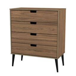 Ready Assembled 2 U Taiwan 4 Drawer Chest (Ready Assembled) in Walnut - thumbnail 4