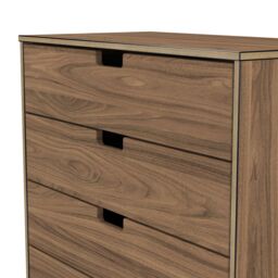 Ready Assembled 2 U Taiwan 4 Drawer Chest (Ready Assembled) in Walnut - thumbnail 5